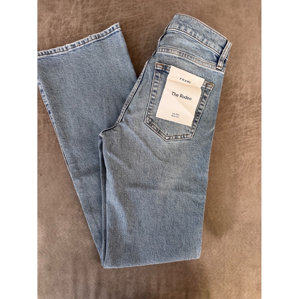 Frame The Rodeo Low Rise Bootcut Jeans Light Indigo Blue Size 25 NWT - Picture 3 of 5
